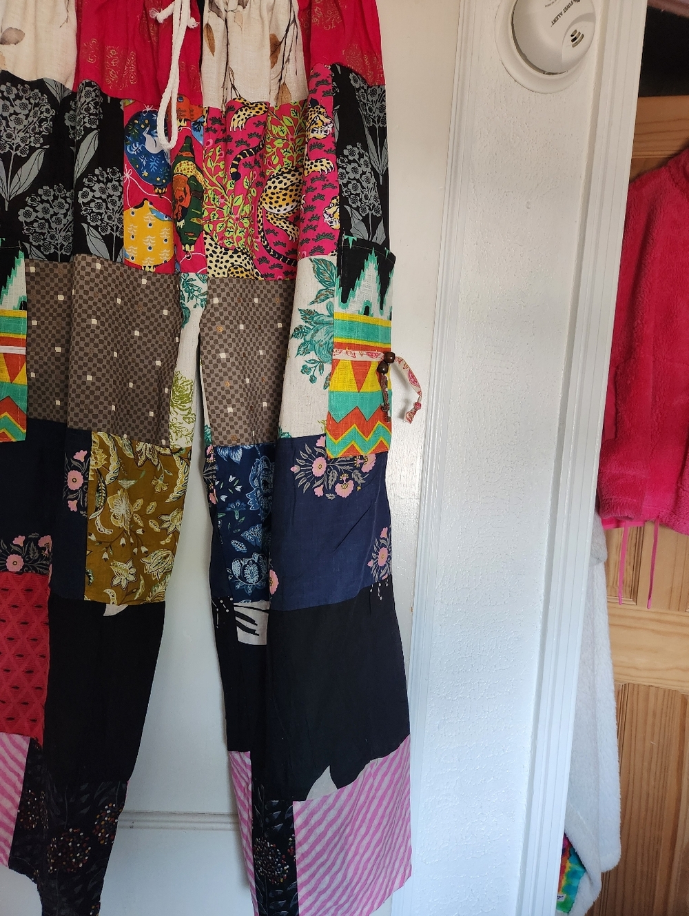 Boho Patchwork Drawstring Pants - Multicolor - Picture 2 of 11